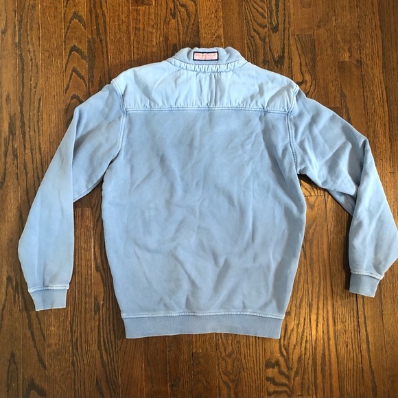 vineyard vines Men’s XS Heather Blue Garment-Dyed Shep 1/4 Zip Sweatshirt - Picture 11 of 11